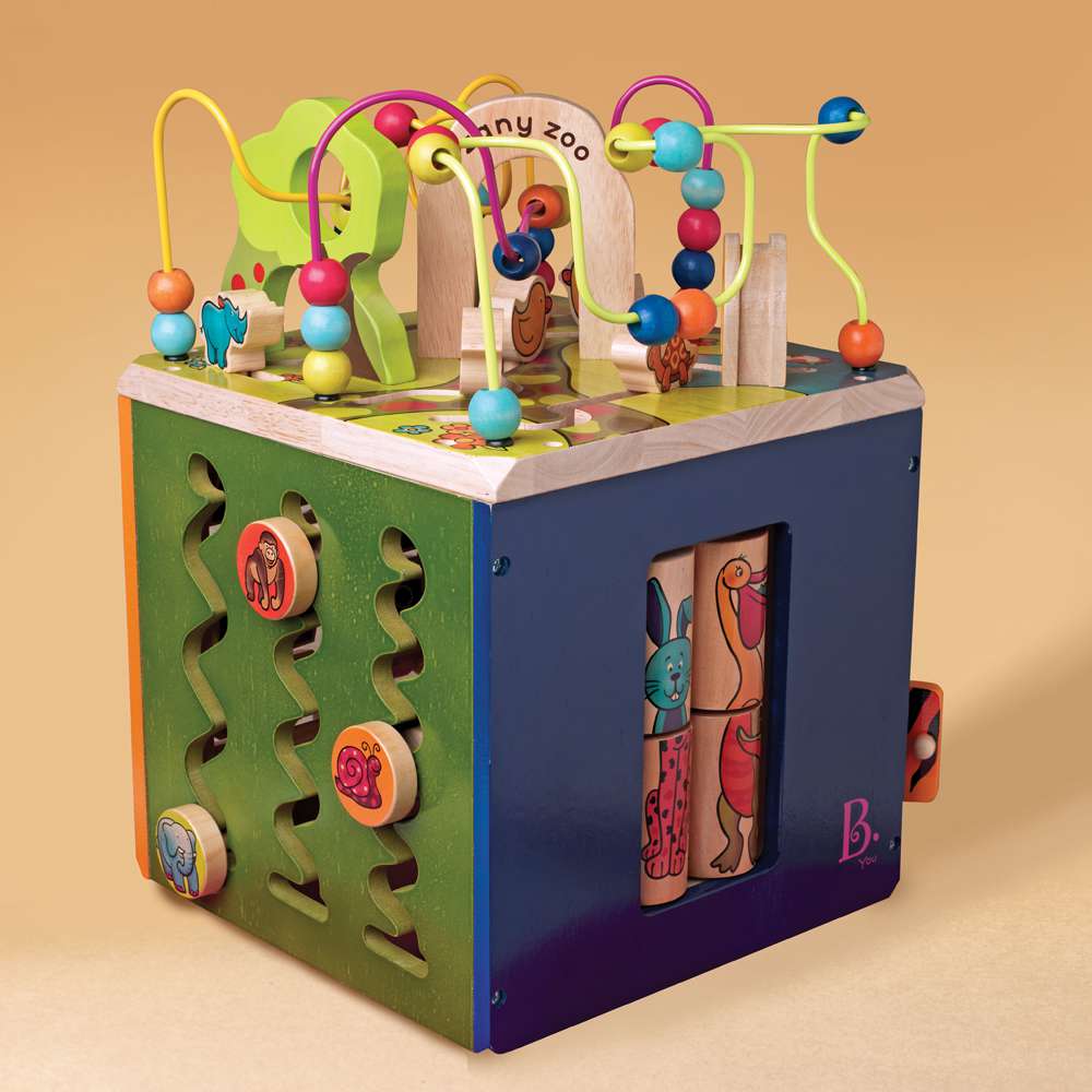 B zany zoo wooden activity cube online