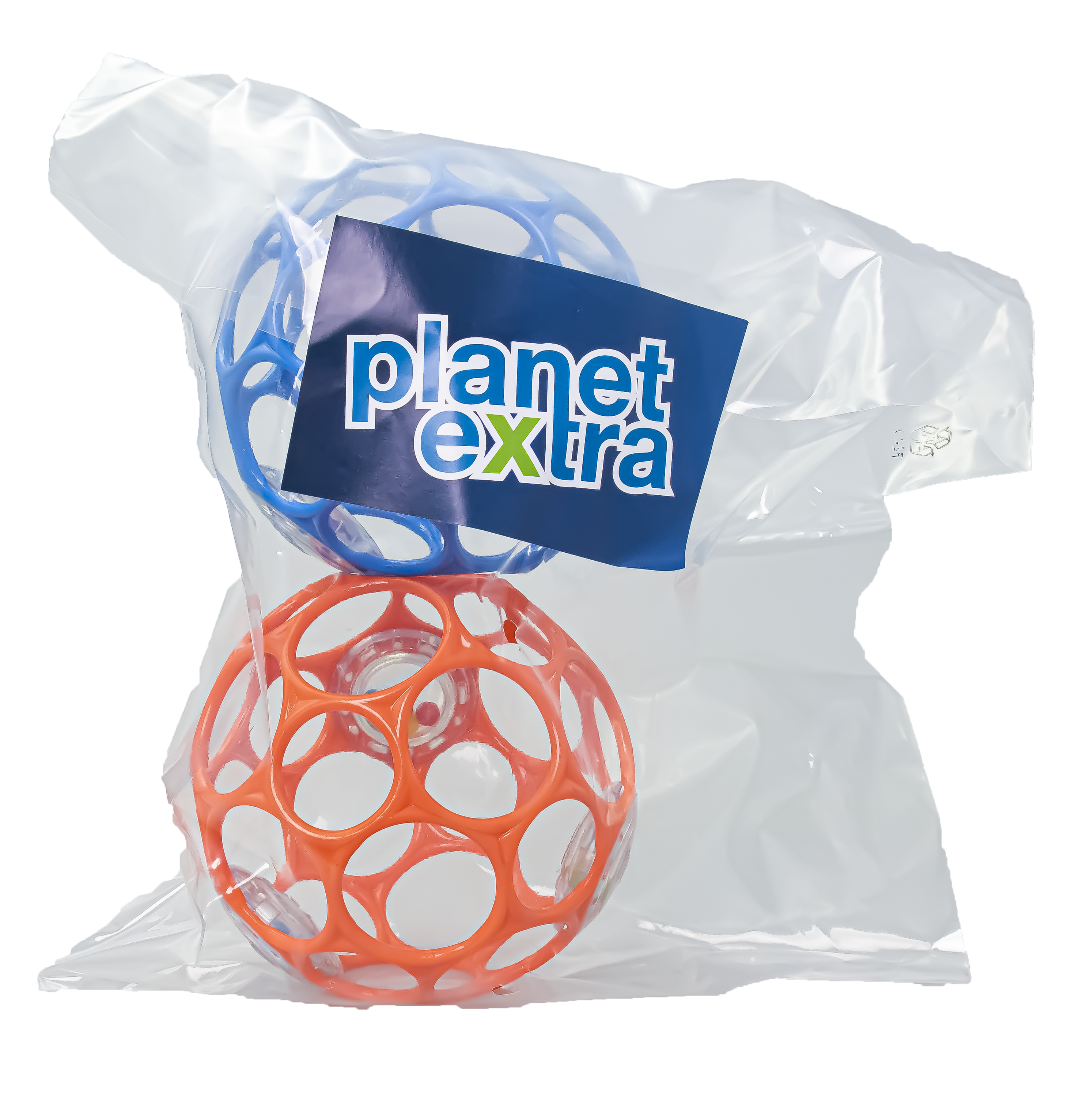 Rattle 10 cm 2er Set Oball Spielzeug mit Rasselperlen Türkis & Orange planete 